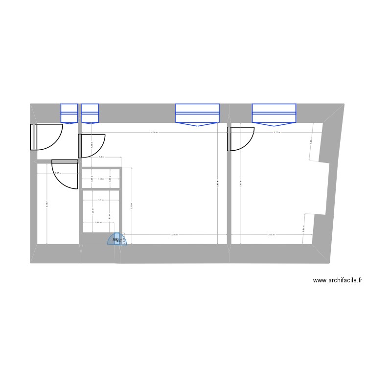 F.GEVAUDAND Taitbout 2D. Plan de 6 pièces et 20 m2