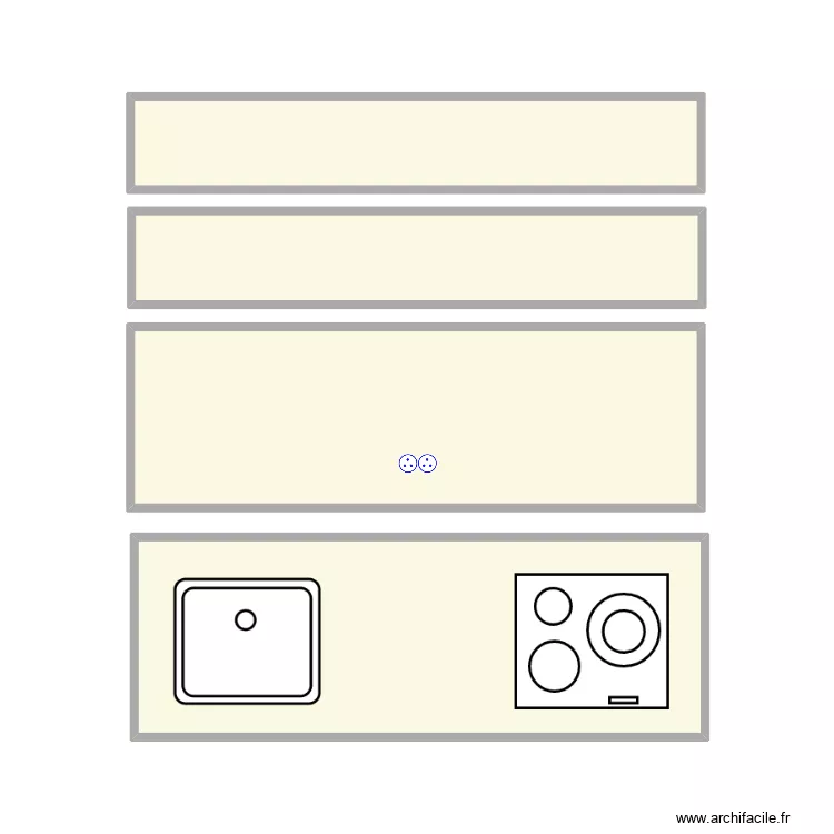 cuisine Guenegaud. Plan de 4  et 33 m²