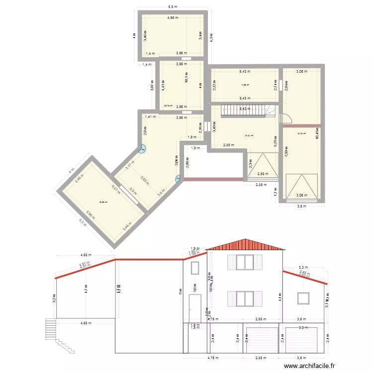Greasque. Plan de 15  et 219 m²