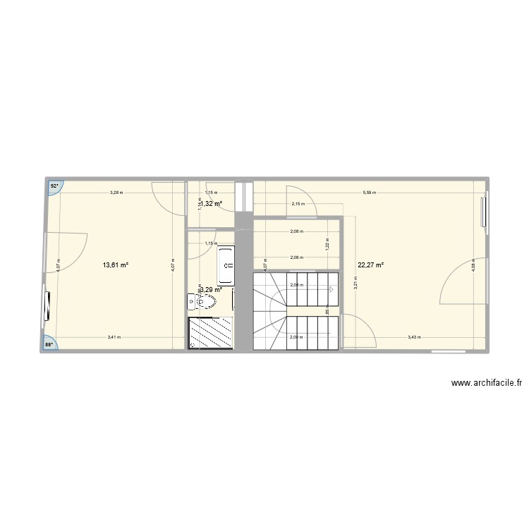 AMENAGEMENT RDC. Plan de 4 pièces et 40 m2