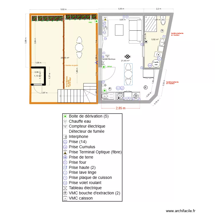 Thuillat 26 Studio RDC Projet Elec V1. Plan de 