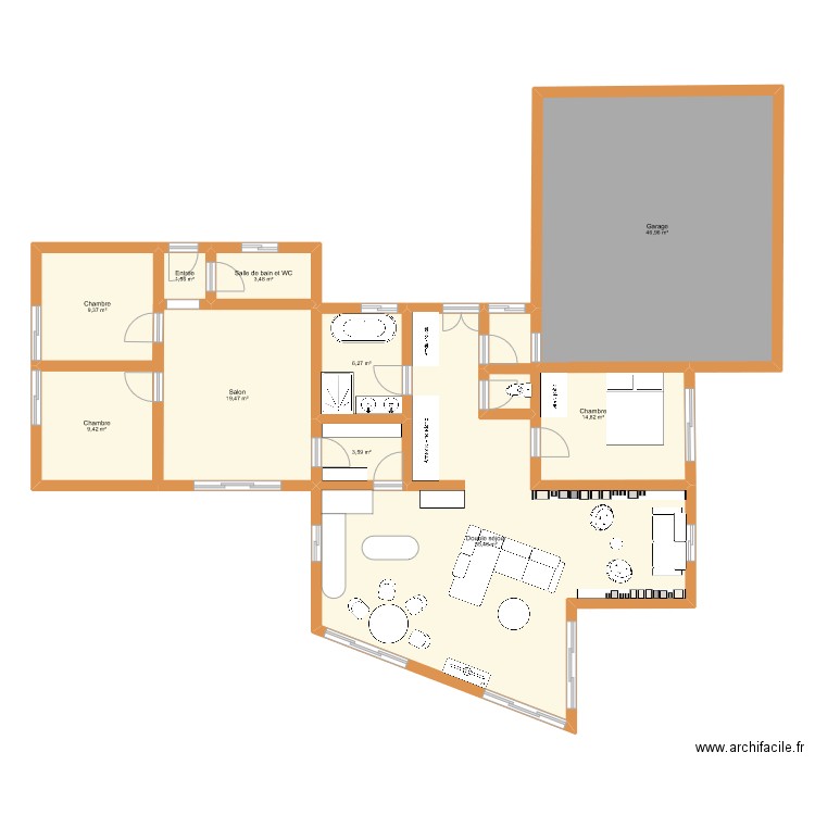 jet compact avec airbnb. Plan de 10 pièces et 170 m2