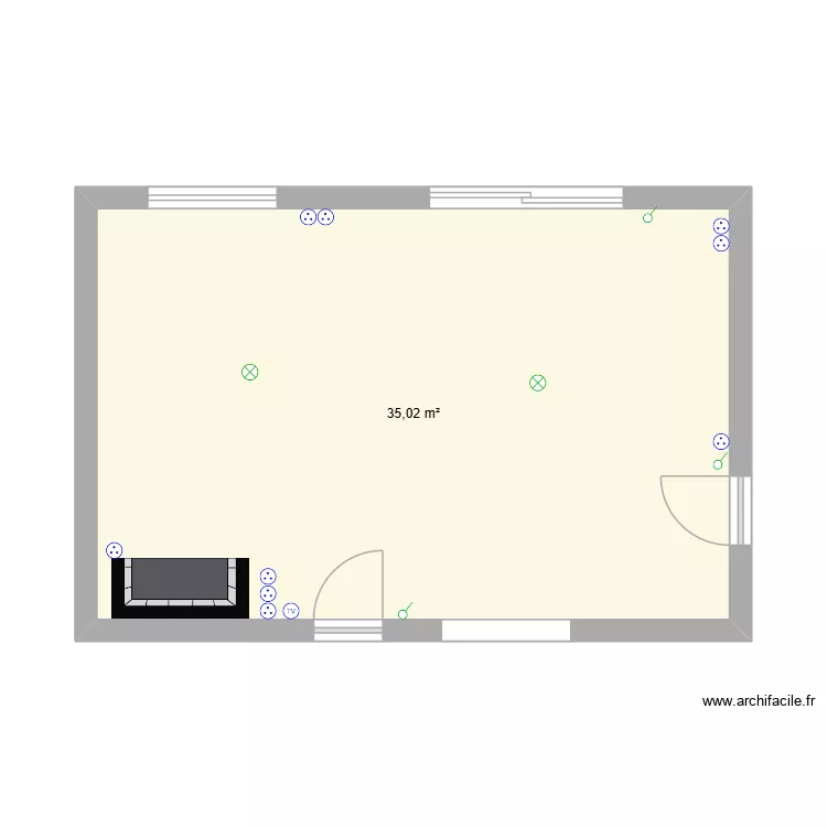 salon. Plan de 1 et 35 m² salon. Plan de 1 et 35 m²