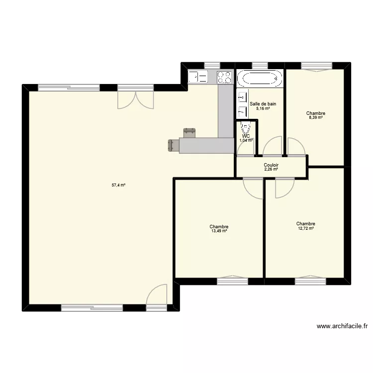 BACH modif. Plan de 7  et 100 m²