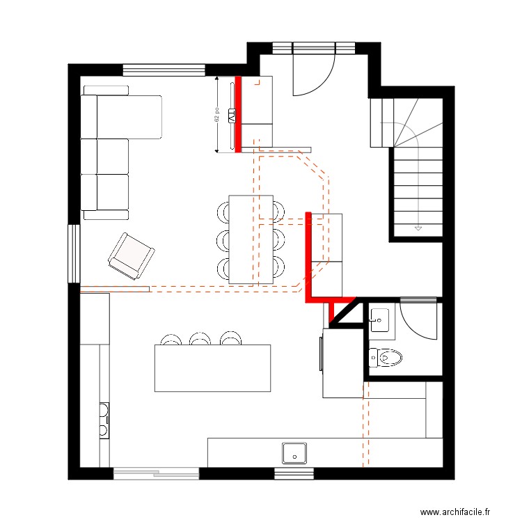 Karine Bertrand 1. Plan de 3 pièces et 60 m2