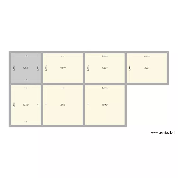 RDC SLODIN. Plan de 7 pièces et 89 m²