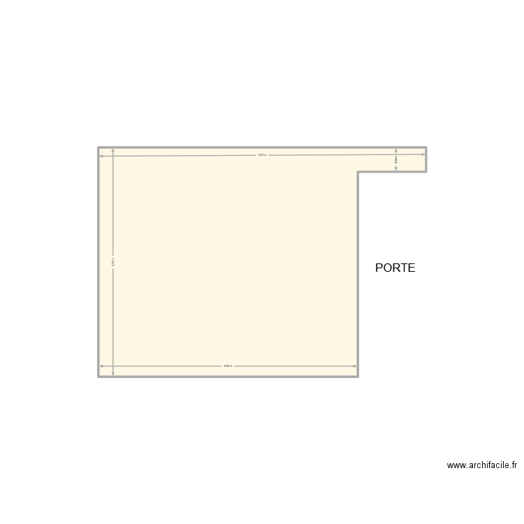 MUR A TAPISSER COMBLES. Plan de 1 pièce et 6 m2