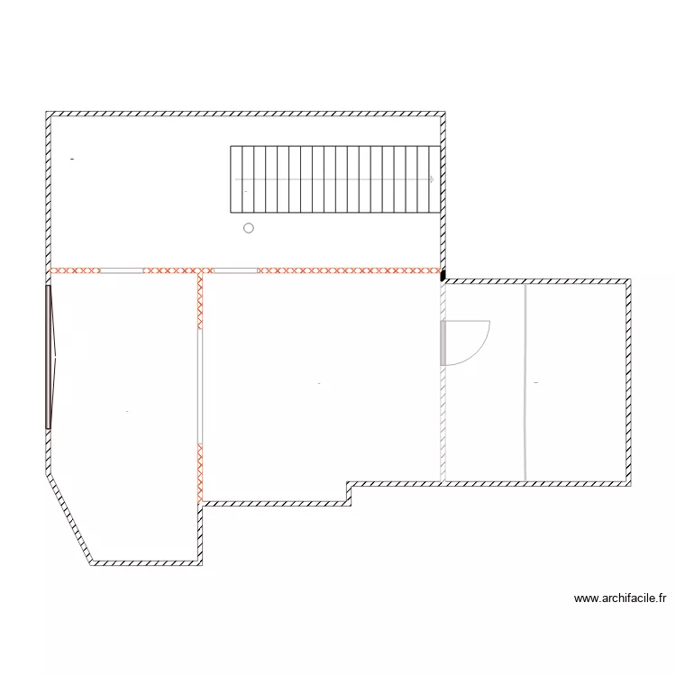 Atelier 30 etage bas avec cloisons. Plan de 