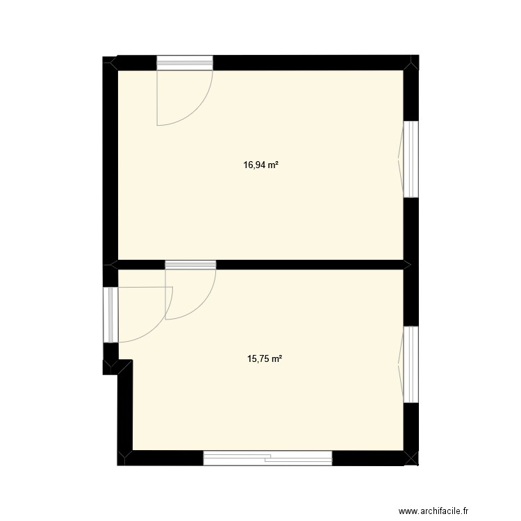 plan mason_v2. Plan de 2 pièces et 33 m2