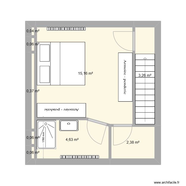 Grenier Quenast. Plan de 0 pièce et 0 m2 Grenier Quenast. Plan de 0 pièce et 0 m2