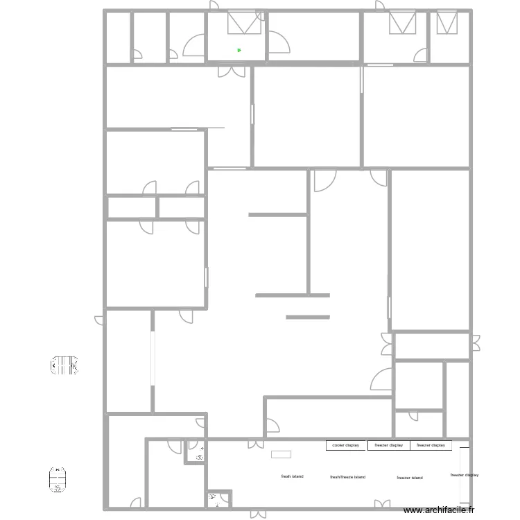 plan vide. Plan de 26 pièces et 1447 m²