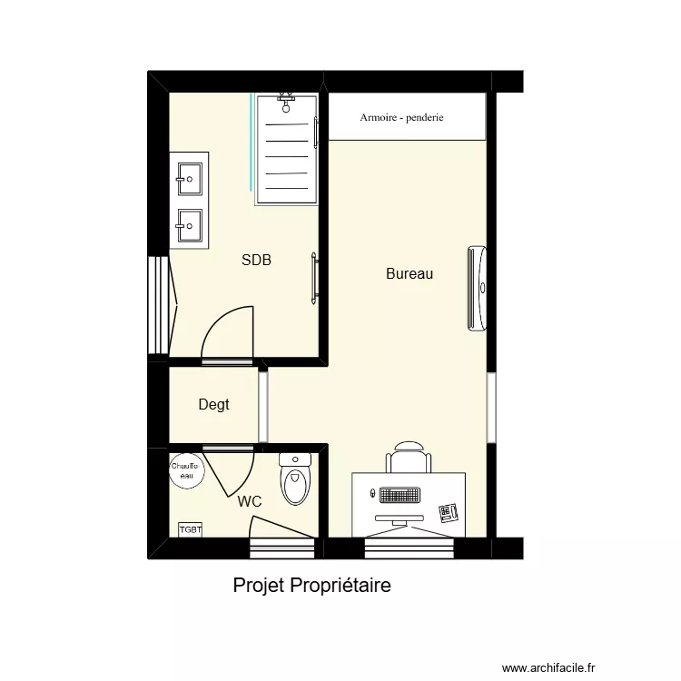 Projet Leclerc - Esves le Moutier. Plan de 4 et 20 m² Projet Leclerc - Esves le Moutier. Plan de 4 et 20 m²