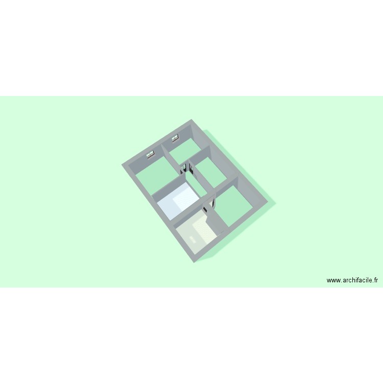 etage. Plan de 4 pièces et 97 m2