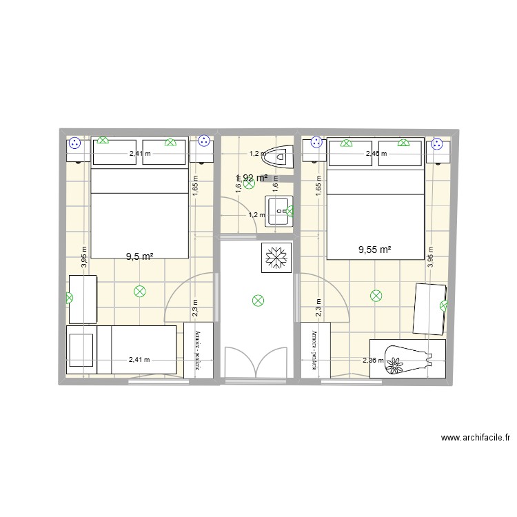 VOTSI BAS. Plan de 3 pièces et 21 m2