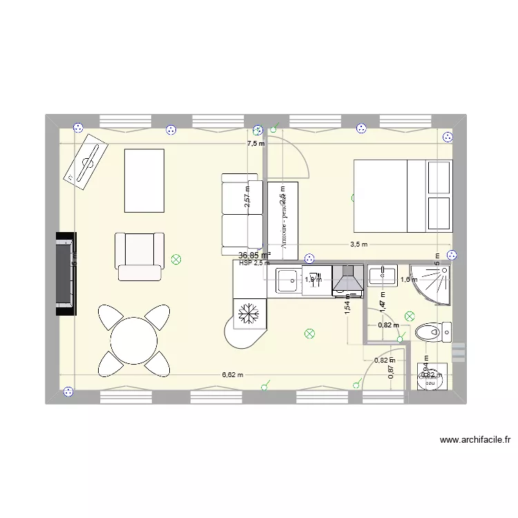 Pesquet Martin. Plan de 1 et 37 m² Pesquet Martin. Plan de 1 et 37 m²