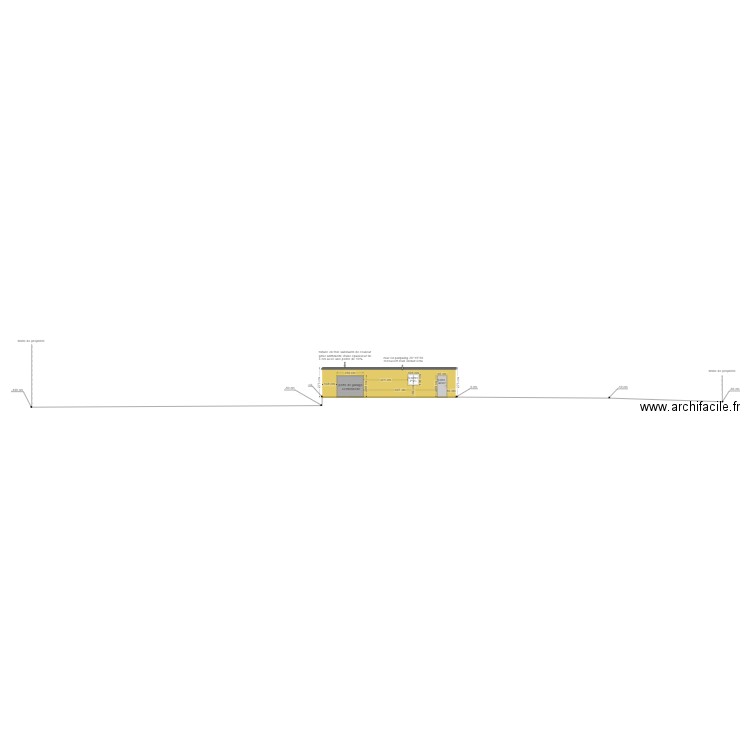 plan de coupe avec projet d'extension 2. Plan de 0 pièce et 0 m2