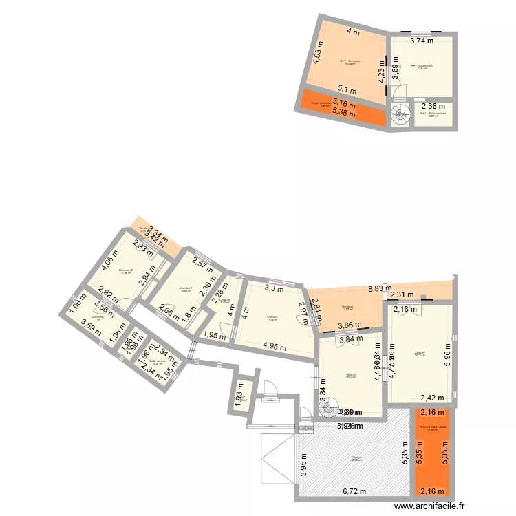 Maison Castellanet Cerisiers. Plan de 