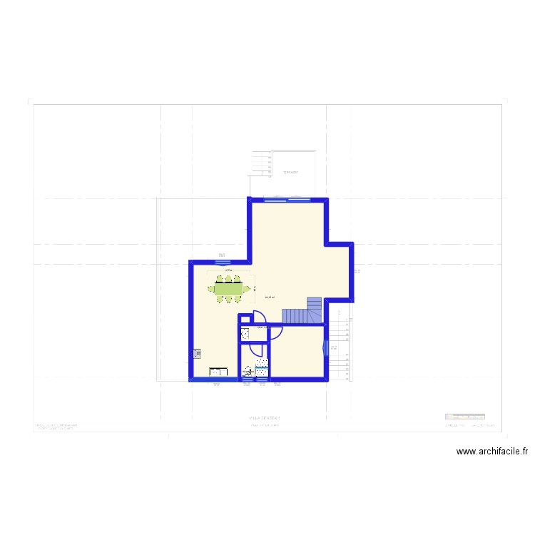 transfo etage. Plan de 1 pièce et 83 m2