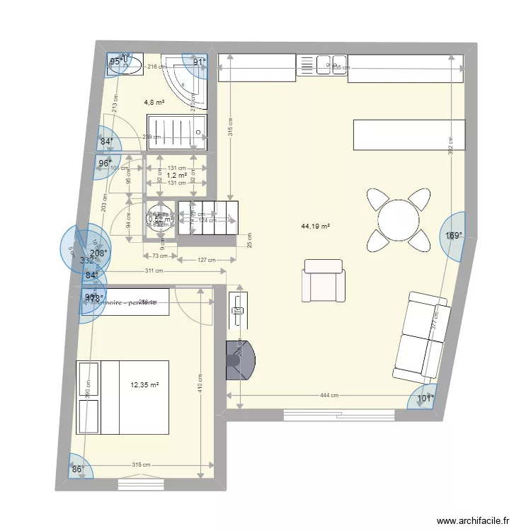 petite maison 2. Plan de 5  et 63 m²