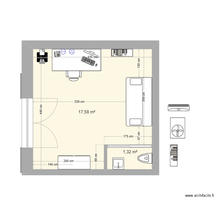 Bureau. Plan de 0 pièce et 0 m2