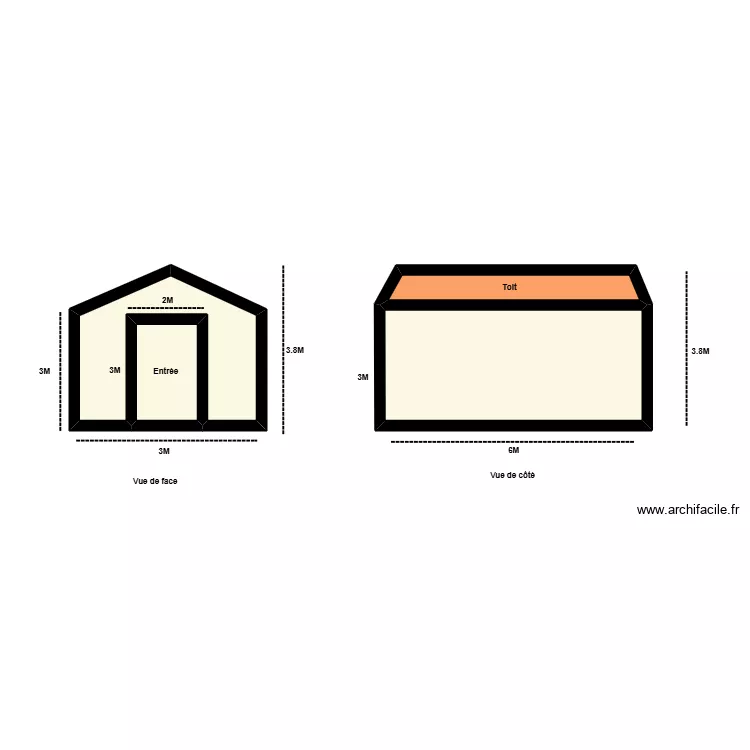 Hangar ext&eacute;rieur. Plan de 