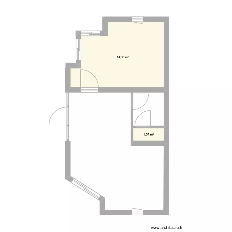 projet arudy. Plan de 2  et 15 m²