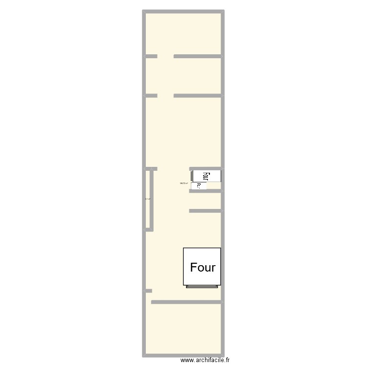 lichouserie. Plan de 2 pièces et 189 m2