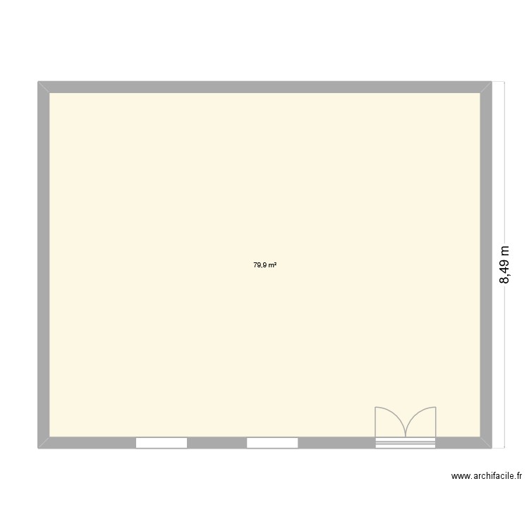 essai1. Plan de 1 pièce et 80 m2