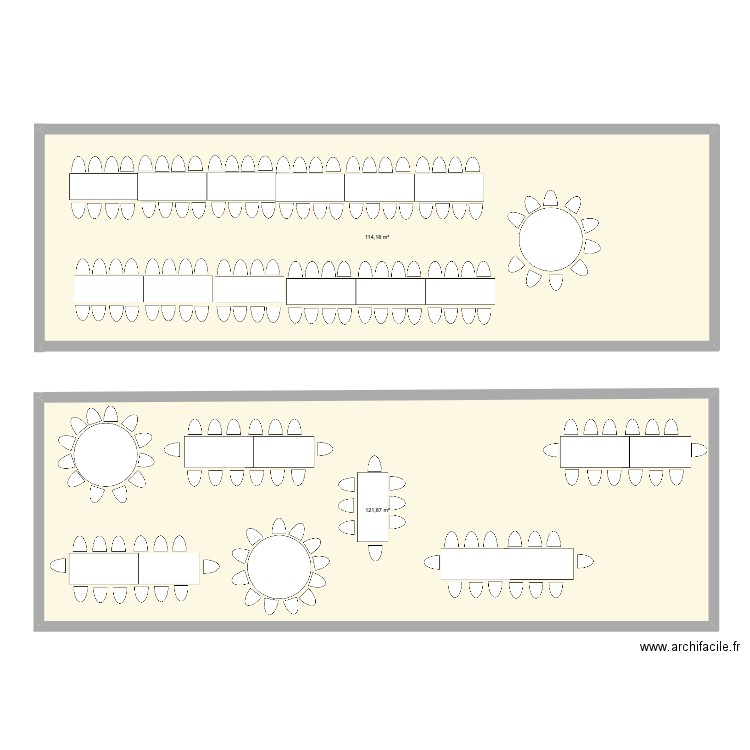 Plans de salle. Plan de 2 pièces et 236 m2