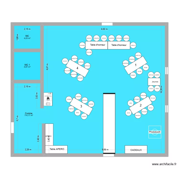 mariage marion et kevin. Plan de 