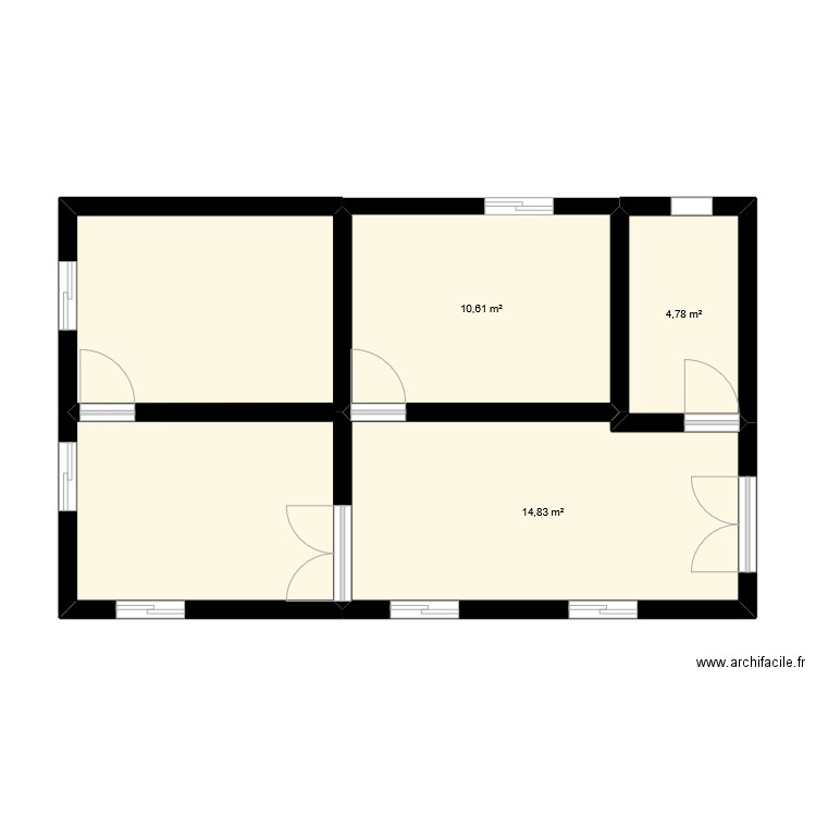 maison n°1. Plan de 4 pièces et 51 m2