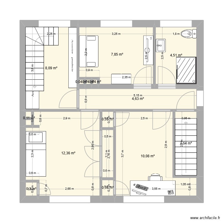 Rochegude 1. Plan de 14 pièces et 51 m2