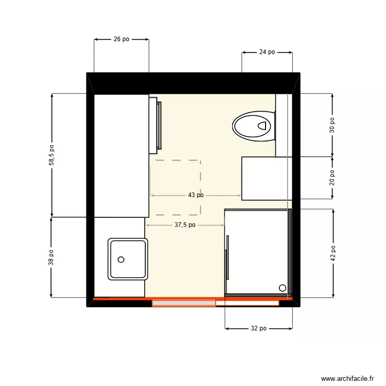 l&eacute;tourneau sdl 2. Plan de 1  et 6 m²