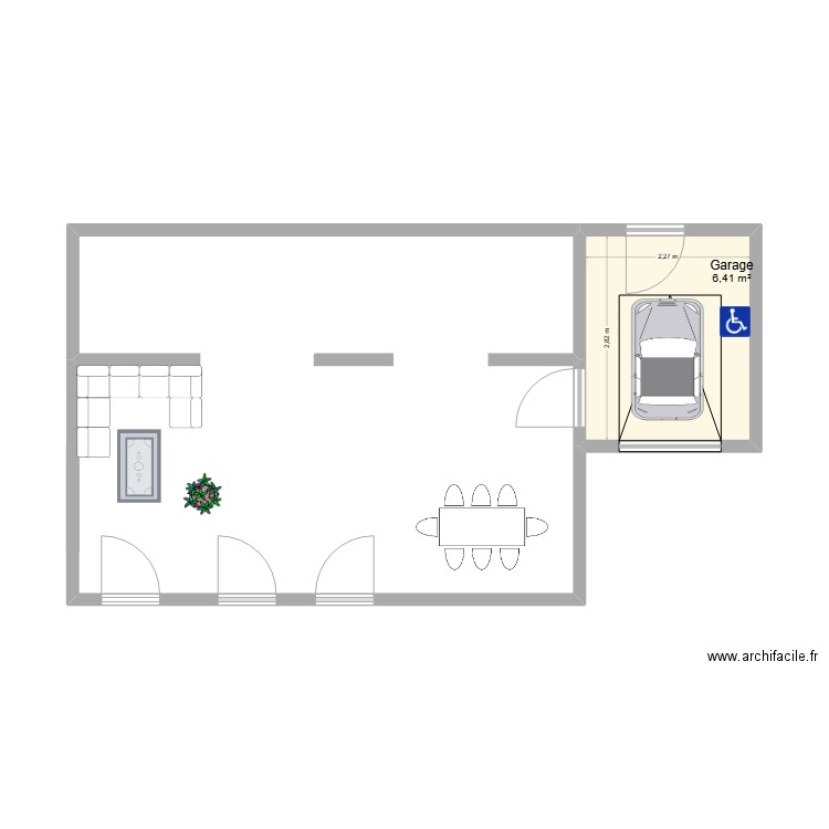 Maison domotique. Plan de 1 pièce et 6 m2