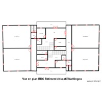 VUE EN PLAN COTE-REZ-DE-CHAUSSÉE BATIMENT ÉDUCATIF 