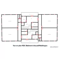 VUE EN PLAN COTE-REZ-DE-CHAUSS&Eacute;E BATIMENT &Eacute;DUCATIF 