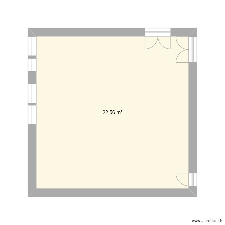 D887. Plan de 1 pièce et 23 m2