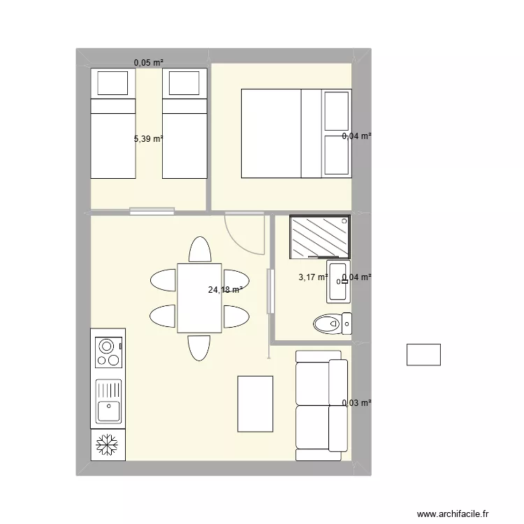 CHALET 5. Plan de 7 pièces et 33 m²