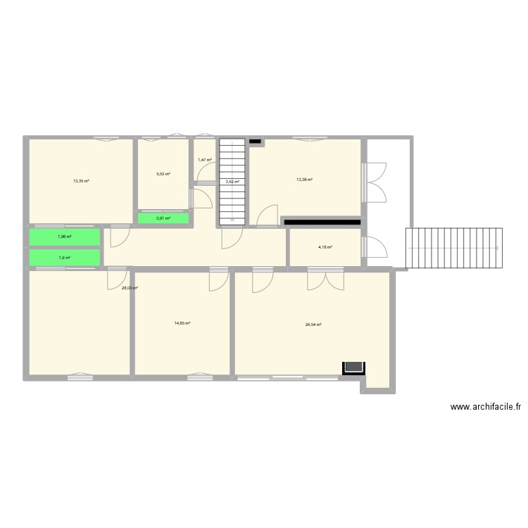 maison. Plan de 7 pièces et 102 m2