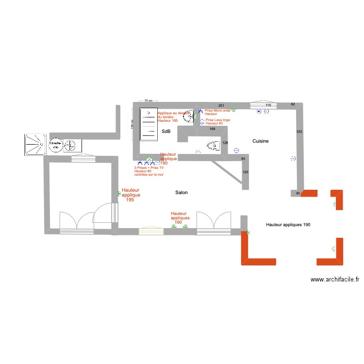 Plan électricité 2. Plan de 0 pièce et 0 m2