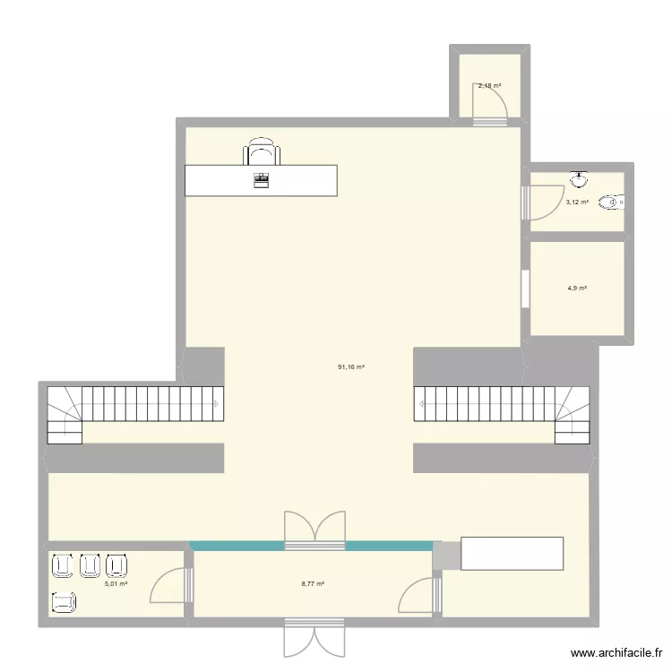 Accueil - A l\'&eacute;chelle. Plan de 6  et 115 m²