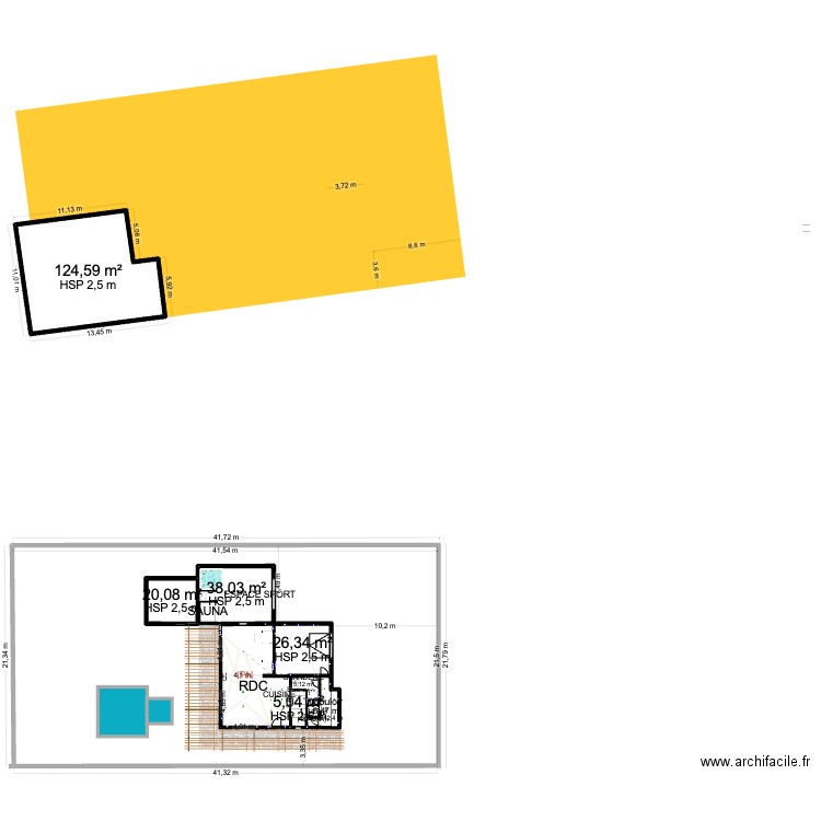 PLAN DE MASSE URBA. Plan de 9 pièces et 1108 m2