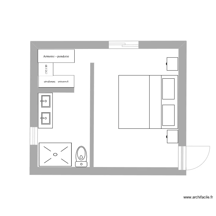 Chambre parentale. Plan de Chambre parentale. Plan de