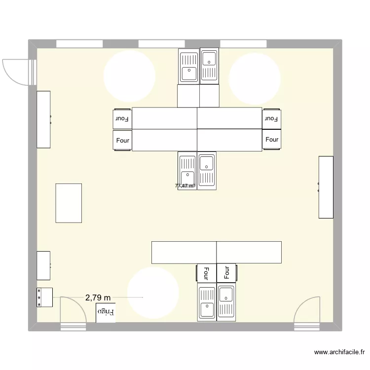 Plan cuisine. Plan de 1 Pièce et 77 m² Plan cuisine. Plan de 1 Pièce et 77 m²