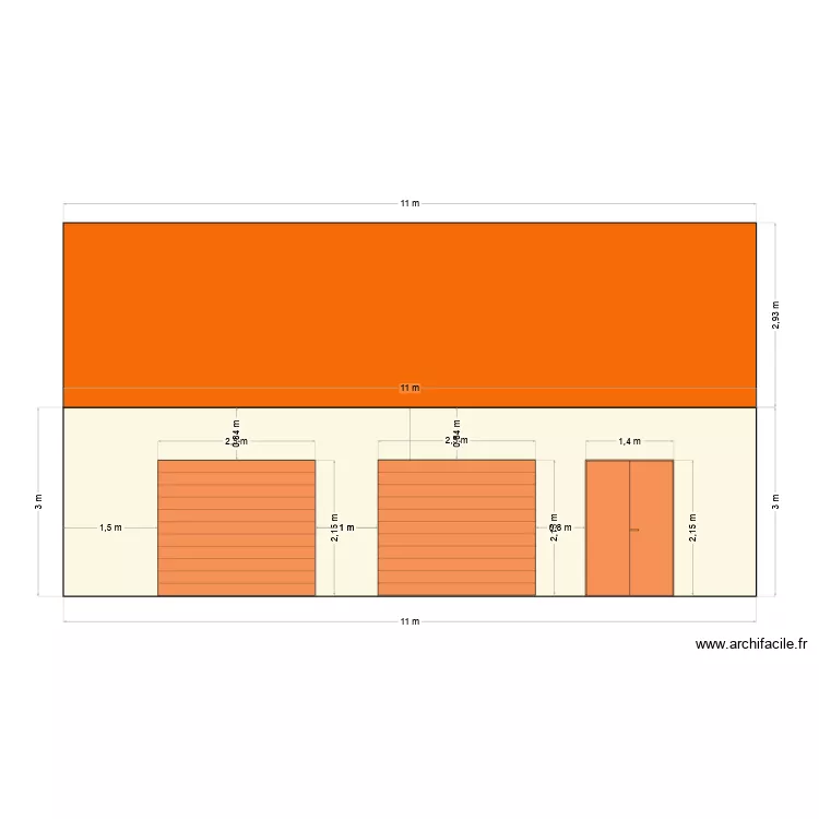 plan facade porte garage. Plan de 
