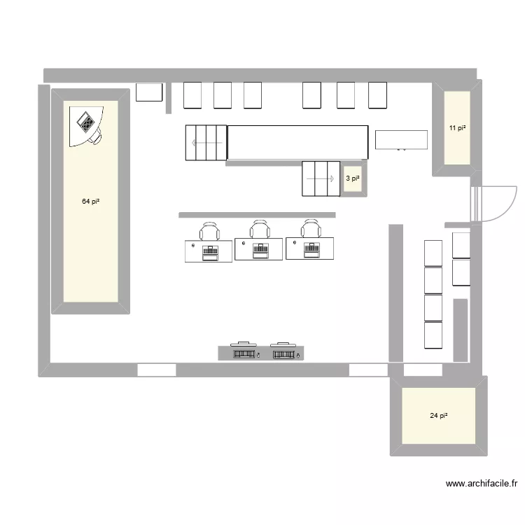olympia plan A. Plan de 4  et 9 m²