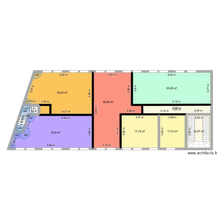 R1 valmy. Plan de 9 pièces et 191 m2