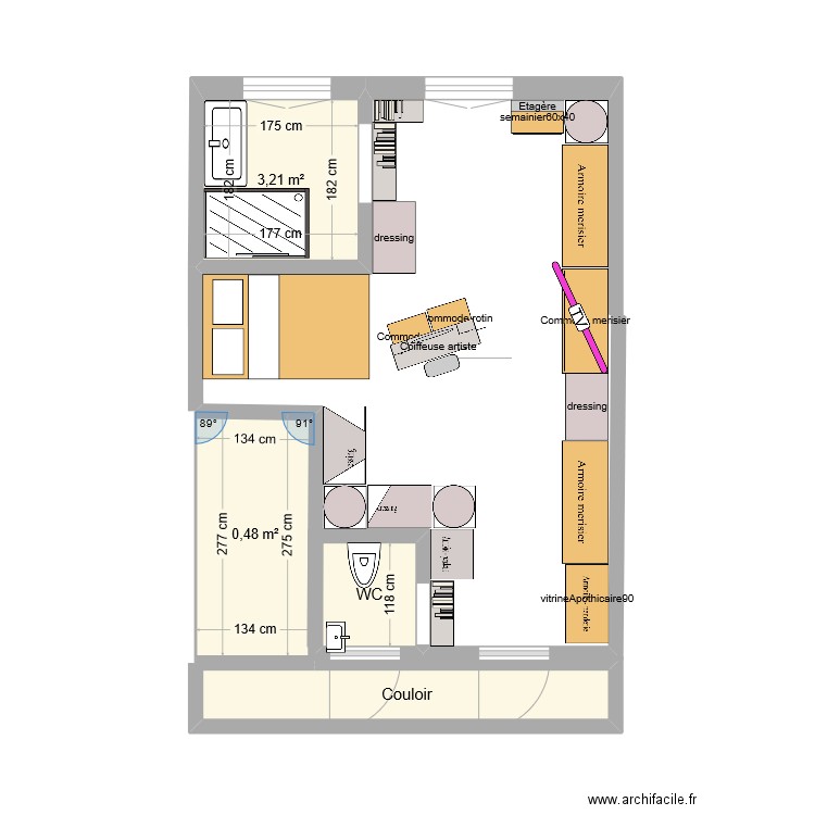 DressingRORO. Plan de 0 pièce et 0 m2