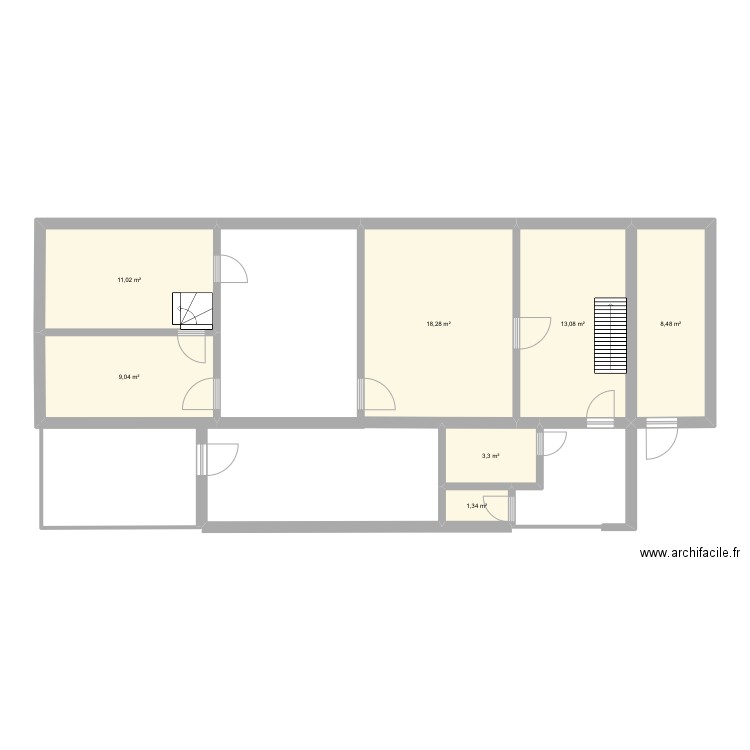 Lampestraat 33 Kortrijk. Plan de 7 pièces et 65 m2