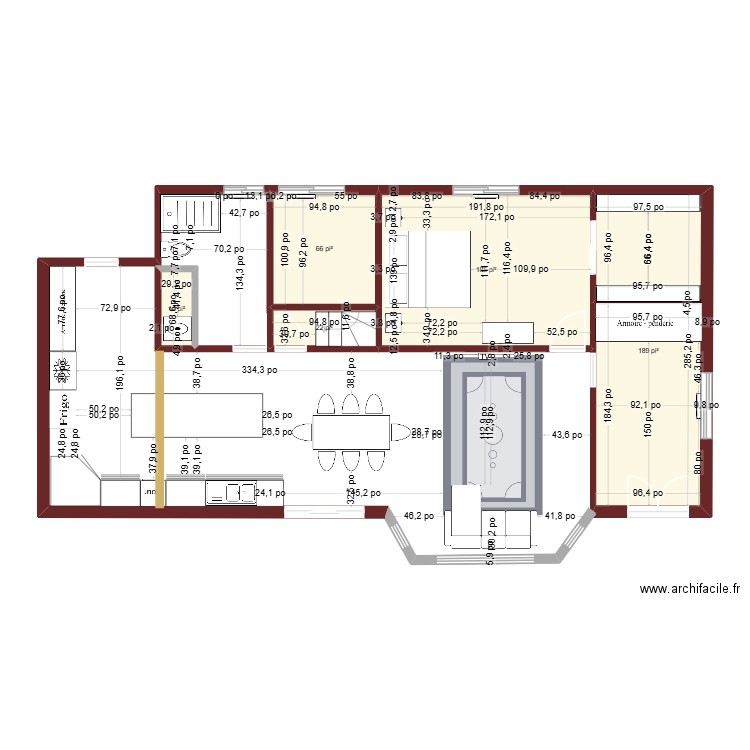 plan 130 lac pinet. Plan de 6 pièces et 51 m2